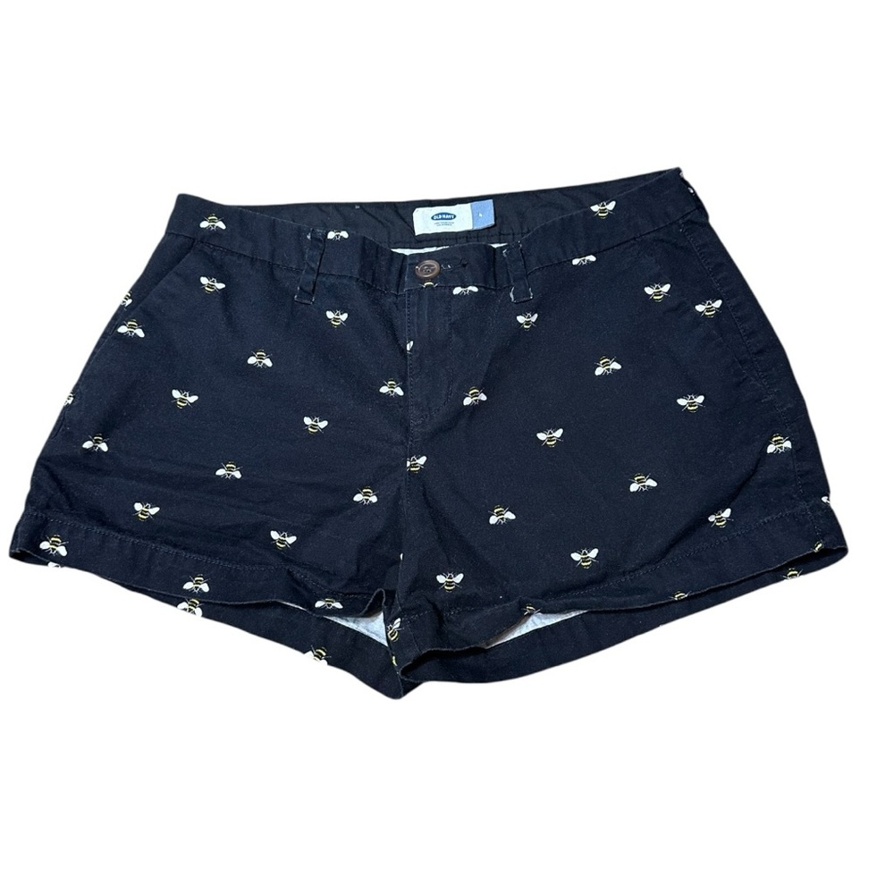 Old Navy High Waist Navy Shorts with Bumble Bee Pattern Size 4